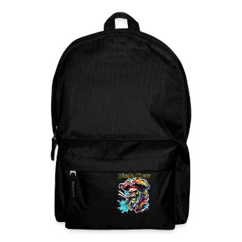 Pirat / Ahoi / Anker / Kapitän / Totenkopf / Rum - Rucksack - Schwarz - Vorne