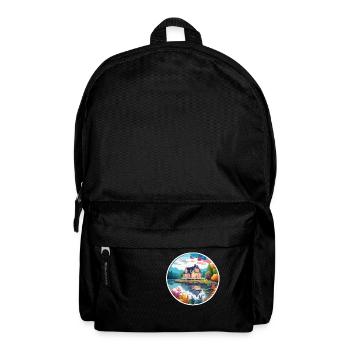 Lakeside House / Cabin / Lake / Mountains / Nature /Forest - Backpack - black - Front