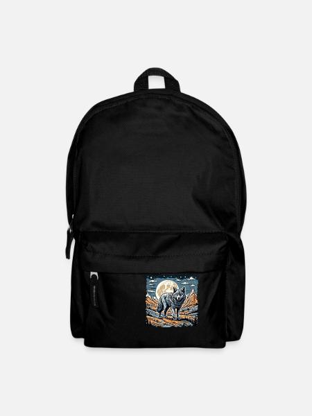 Wolf / Rudel / Wald / Wild / Tierwelt / heulen - Rucksack - Schwarz