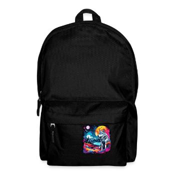 Wolf / Rudel / Wald / Wild / Tierwelt / heulen - Rucksack - Schwarz - Vorne
