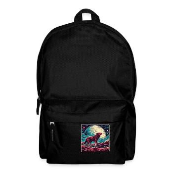 Wolf / Rudel / Wald / Wild / Tierwelt / heulen - Rucksack - Schwarz - Vorne