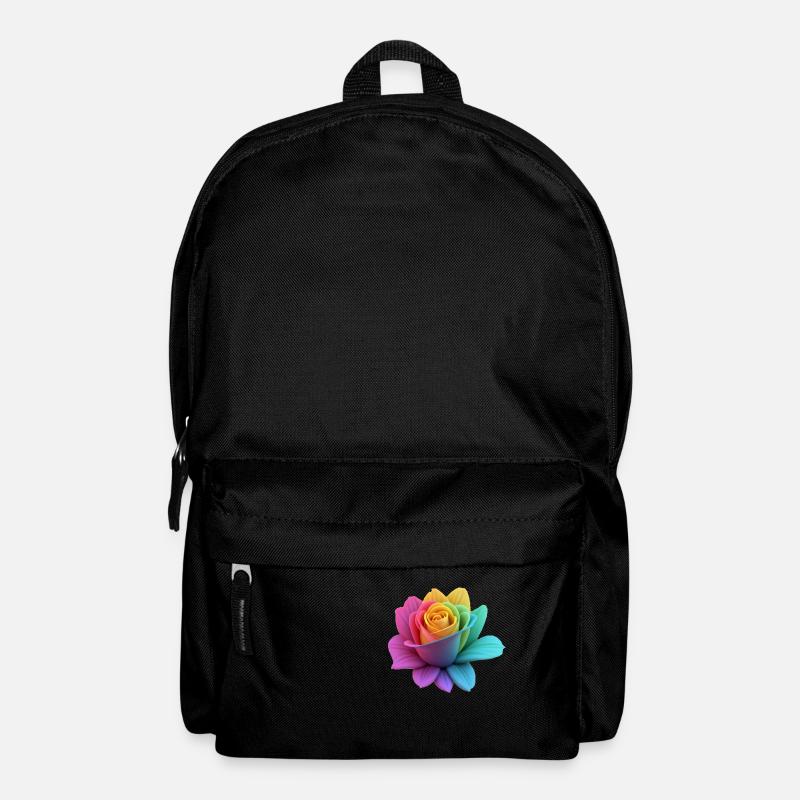Regenbogen-Rose - Rucksack - Schwarz