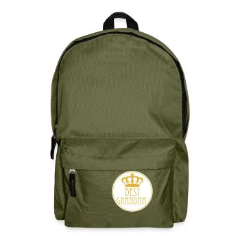Meilleure grand-mère Couronne Reine Chic Logo Cercle Rond - Sac à dos - vert olive - Devant