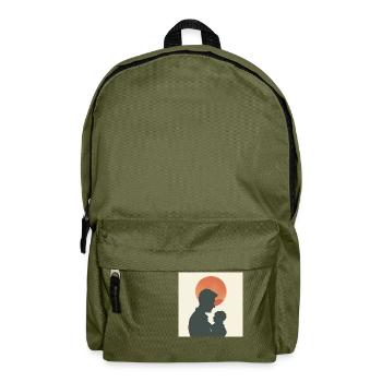 Papa-Silhouette - Rucksack - Olivgrün - Vorne