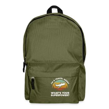I'm a Travel agent What is your Superpower - Backpack - olive green - Front