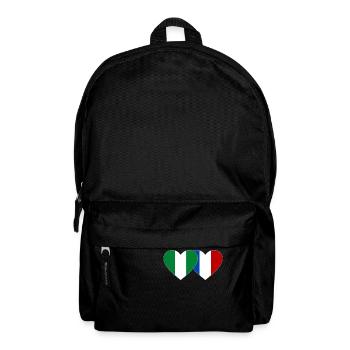 Nigeria France Flag Heart - Backpack - black - Front
