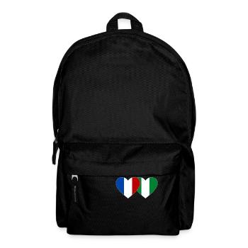 France Nigeria Flag Heart - Backpack - black - Front