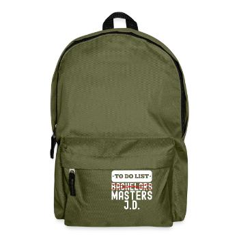 To Do List Bachelors Masters Degree Graduation - Rucksack - Olivgrün - Vorne