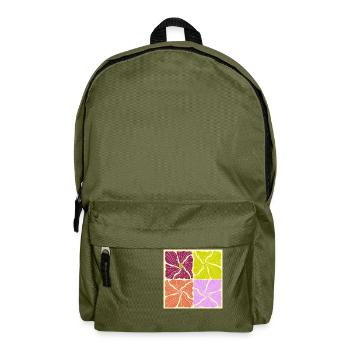 Motif de fleurs - Sac à dos - vert olive - Devant