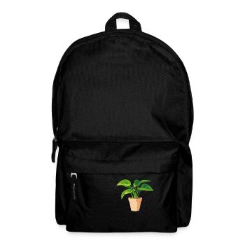 Pflanze grün Topfpflanze Blätter - Rucksack - Schwarz - Vorne
