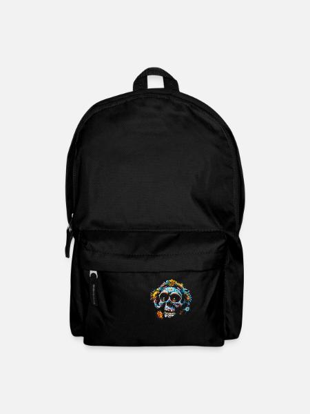 Skull flowers calavera - Backpack - black