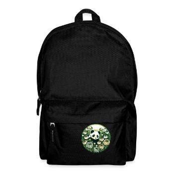 Blumen Panda Bär - Rucksack - Schwarz - Vorne