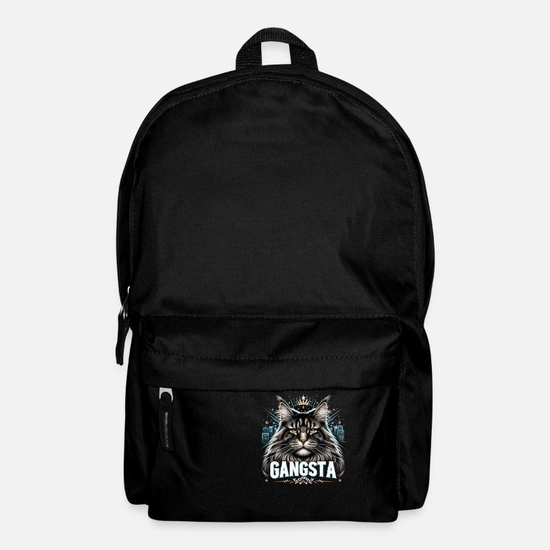 Maine Coon Katze cool Gangsta Gangster Geschenk - Rucksack - Schwarz