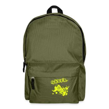 Jeu de joueur Jouer en ligne Jeux sur ordinateur Arcade Neon - Sac à dos - vert olive - Devant
