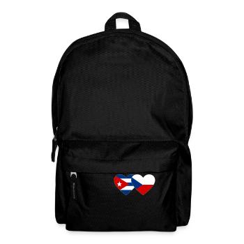 Cuba Czech Republic Flag Heart - Backpack - black - Front