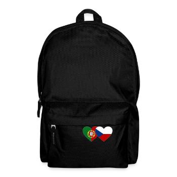 Portugal Tschechien Flagge Herz - Rucksack - Schwarz - Vorne