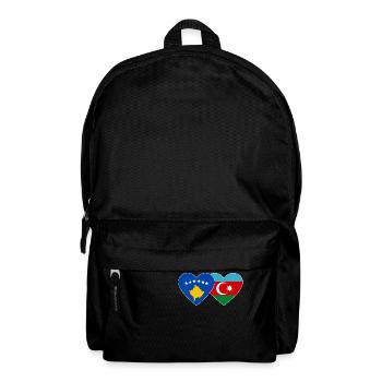 Kosovo Aserbaidschan Flagge Herz - Rucksack - Schwarz - Vorne