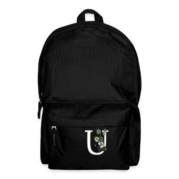 Buchstabe U Grün Botanisch - Rucksack - Schwarz - Vorne