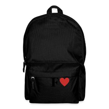 Buchstabe f rotes Herz - Rucksack - Schwarz - Vorne