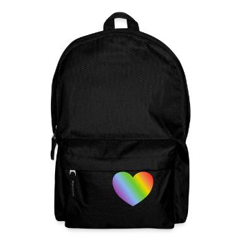 Regenbogen-Herz - Rucksack - Schwarz - Vorne