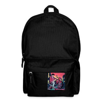 Années 80 Anime Guy Calmant Impression de mode de haute qualité - Sac à dos - noir - Devant