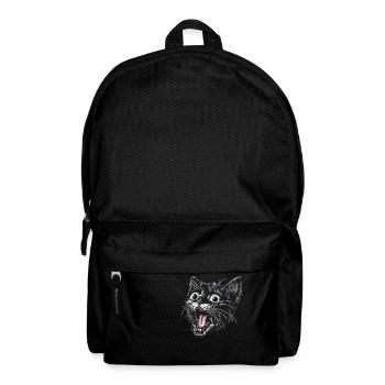 Chat noir surpris avec de grands yeux - Sac à dos - noir - Devant