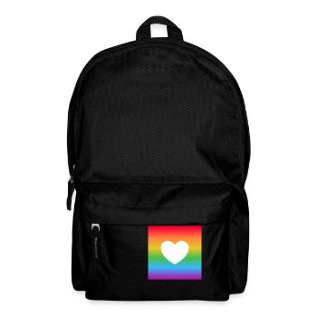 Regenbogen-Herz - Rucksack - Schwarz - Vorne