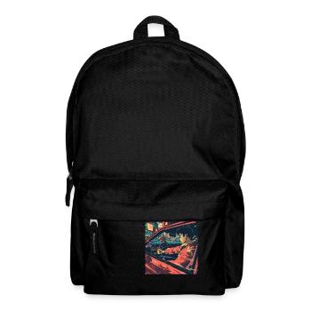 80s anime guy calming high quality fashion print - Backpack - black - Front