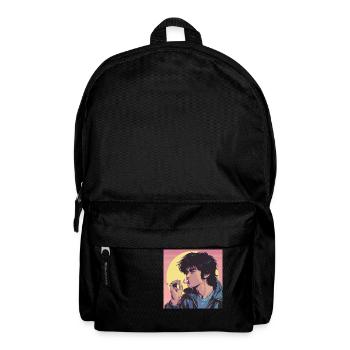 Années 80 Anime Guy Calmant Impression de mode de haute qualité - Sac à dos - noir - Devant