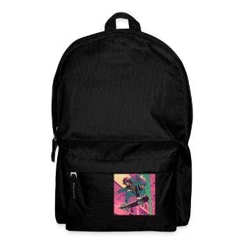 Années 80 Anime Guy Calmant Impression de mode de haute qualité - Sac à dos - noir - Devant