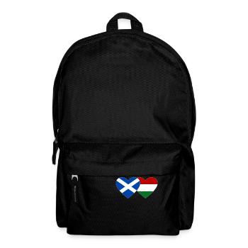Scotland Hungary Flag Heart - Backpack - black - Front