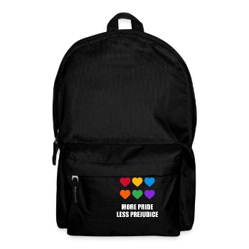 More Pride Less Prejudice Rainbow hearts - Backpack - black - Front