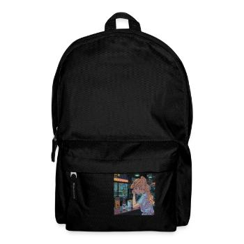 80er Jahre Anime Teen Beruhigender Hochwertiger Modedruck - Rucksack - Schwarz - Vorne