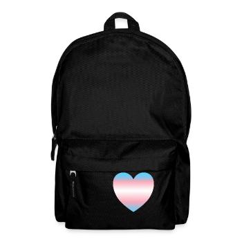 Subtle Transgender Pride heart - Backpack - black - Front