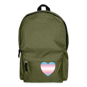 Subtiles Transgender-Pride-Herz - Rucksack - Olivgrün - Vorne