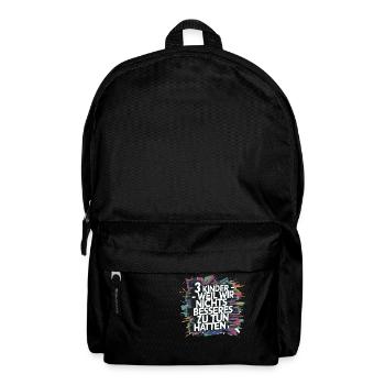 Gift: Birth, Third Child, Three Children, Humor - Backpack - black - Front