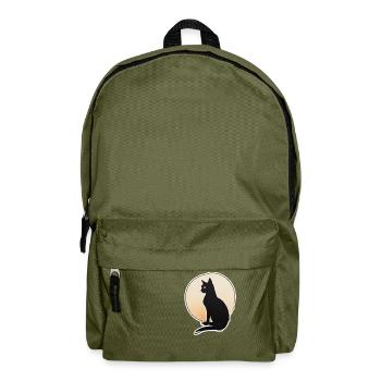 Katze Silhouette - Rucksack - Olivgrün - Vorne