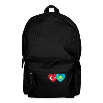Turkey Kazakhstan Flag Heart - Backpack - black - Front