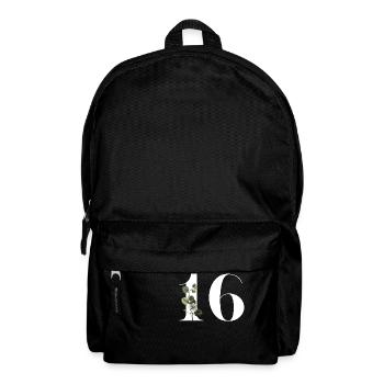 Numéro 16 floral vert -16e anniversaire floral - Sac à dos - noir - Devant