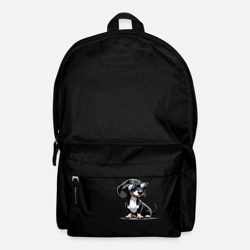 Chien teckel mignon - Sac à dos - noir