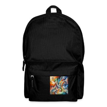 Lebhafter Fluss - Abstraktes Gemälde - Rucksack - Schwarz - Vorne