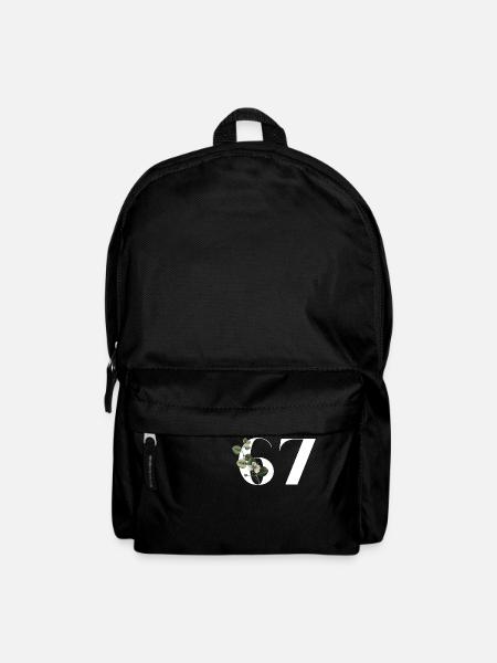 Nummer 67 Blumengrün - 67. Blumengeburtstag - Rucksack - Schwarz