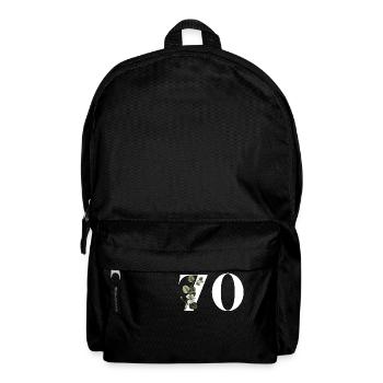 Numéro 70 floral vert - 70e anniversaire floral - Sac à dos - noir - Devant