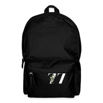 Numéro 77 floral vert - 77e anniversaire floral - Sac à dos - noir - Devant