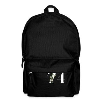 Nummer 74 Blumengrün - 74. Blumengeburtstag - Rucksack - Schwarz - Vorne