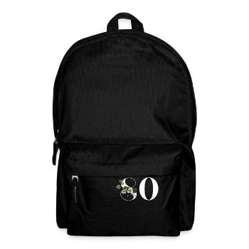 Nummer 80 Blumengrün - 80. Geburtstag Blumen - Rucksack - Schwarz - Vorne