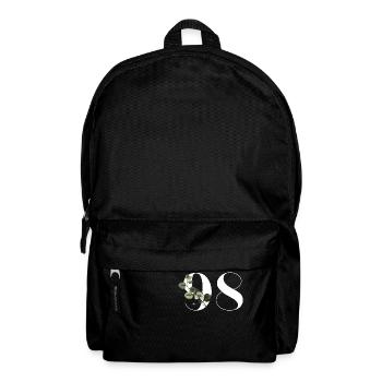 Nummer 98 Grüne Blumen - 98. Blumengeburtstag - Rucksack - Schwarz - Vorne