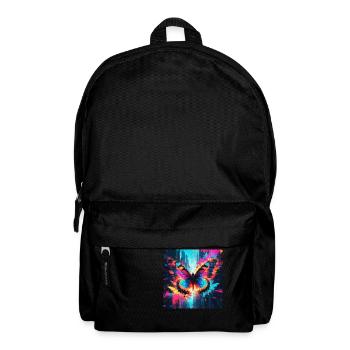 Papillon monarque néon - Sac à dos - noir - Devant