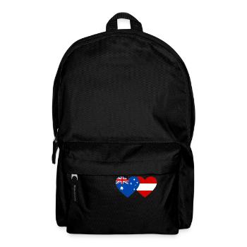 Australia Austria Flag Heart Flag - Backpack - black - Front