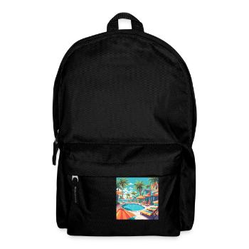 Pool Summer Holiday Palm Trees - Backpack - black - Front